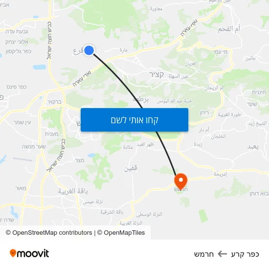 מפת כפר קרע לחרמש