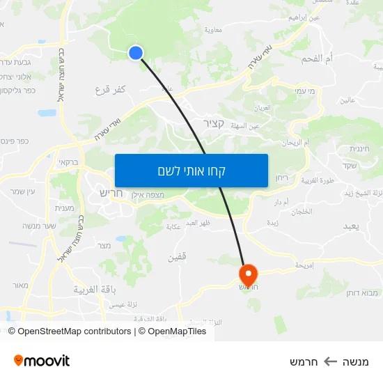 מפת מנשה לחרמש
