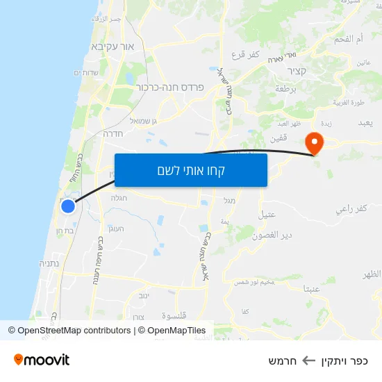 מפת כפר ויתקין לחרמש