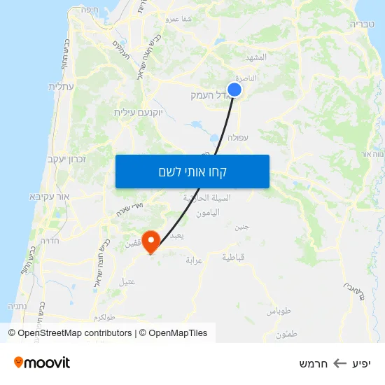 מפת יפיע לחרמש