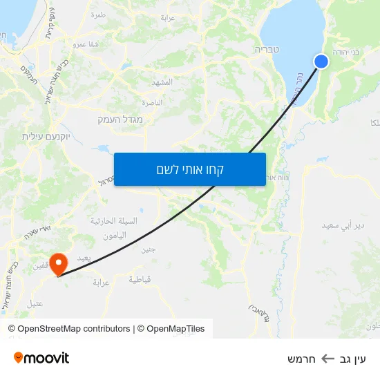 מפת עין גב לחרמש