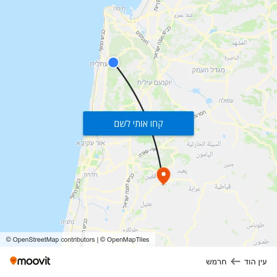 מפת עין הוד לחרמש