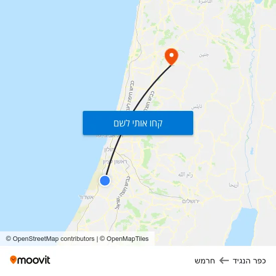 מפת כפר הנגיד לחרמש