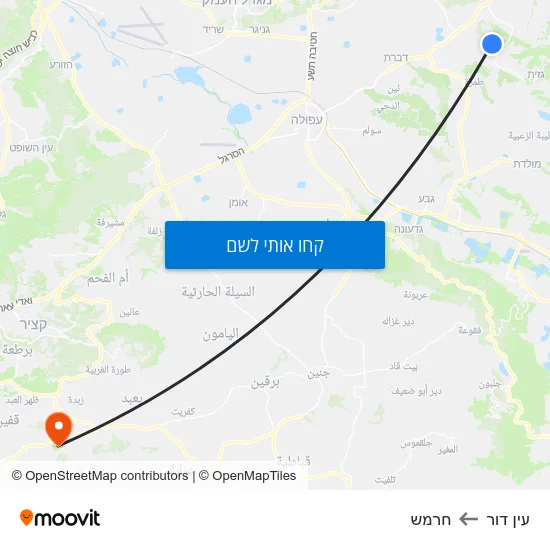 מפת עין דור לחרמש