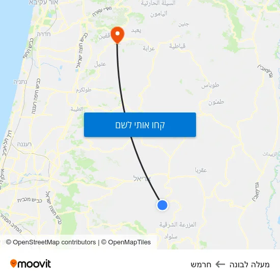 מפת מעלה לבונה לחרמש