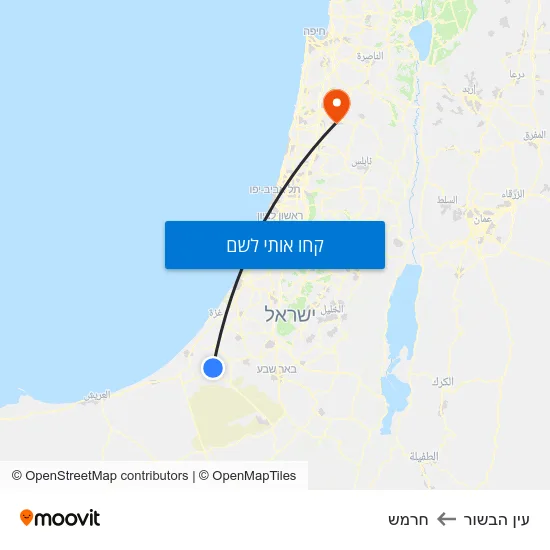 מפת עין הבשור לחרמש