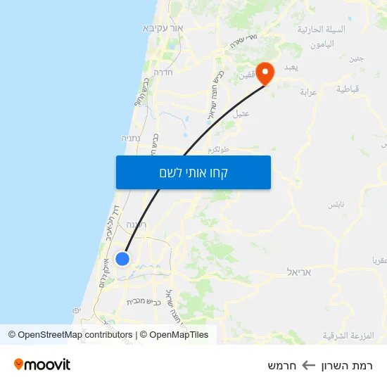 מפת רמת השרון לחרמש