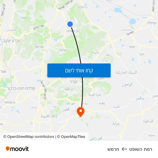 מפת רמת השופט לחרמש