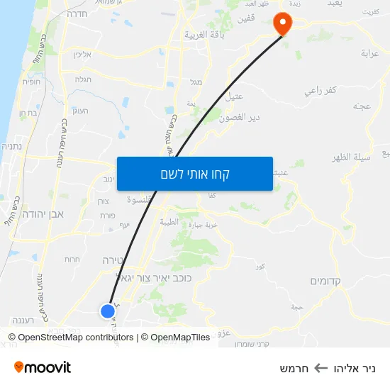 מפת ניר אליהו לחרמש