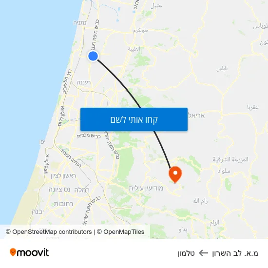 מפת מ.א. לב השרון לטלמון