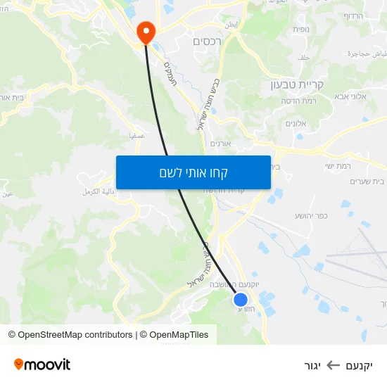 מפת יקנעם ליגור