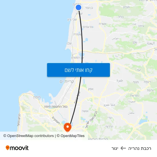 מפת רכבת נהריה ליגור