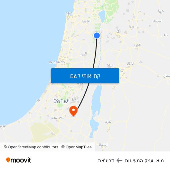 מפת מ.א. עמק המעיינות לדריג'את