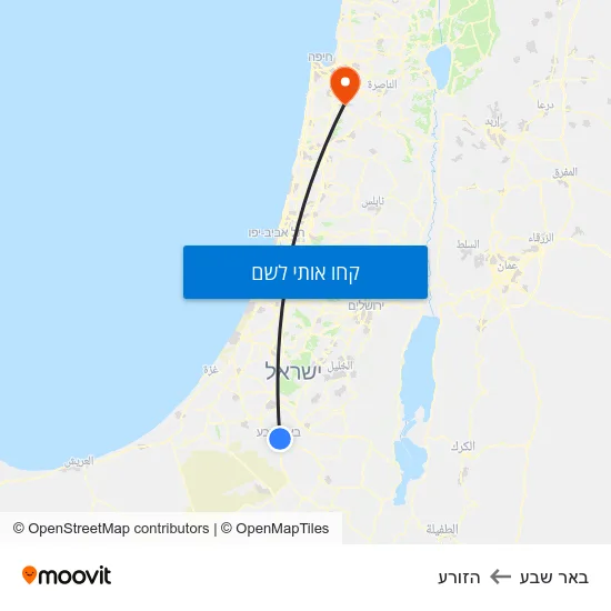 מפת באר שבע להזורע
