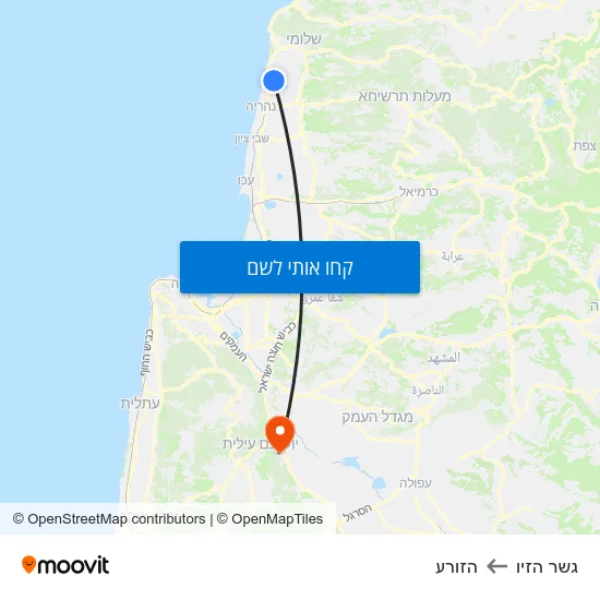 מפת גשר הזיו להזורע
