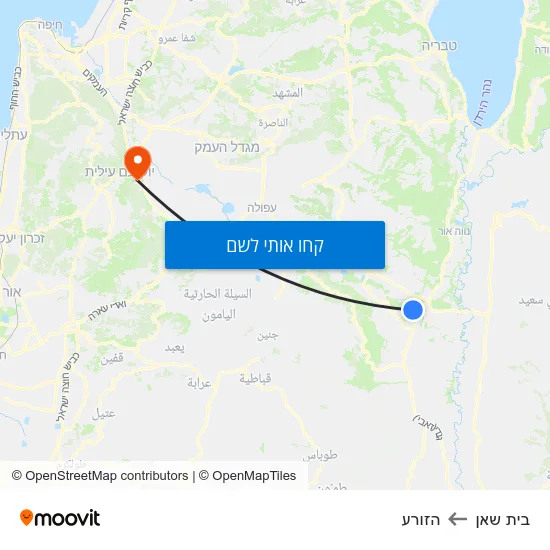 מפת בית שאן להזורע