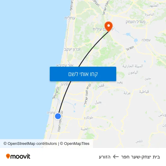 מפת בית יצחק-שער חפר להזורע