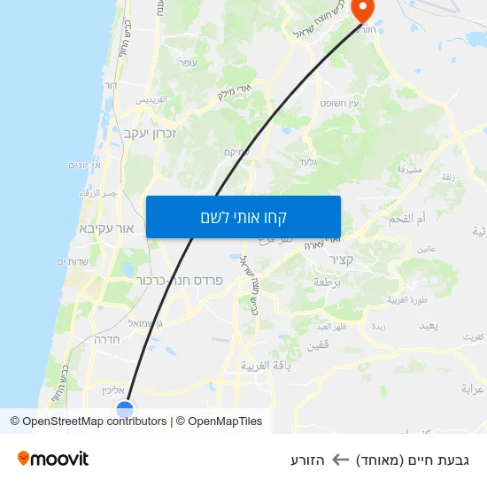 מפת גבעת חיים (מאוחד) להזורע