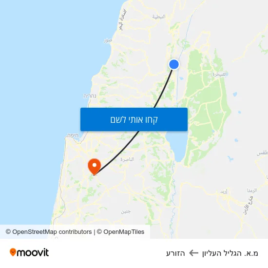 מפת מ.א. הגליל העליון להזורע