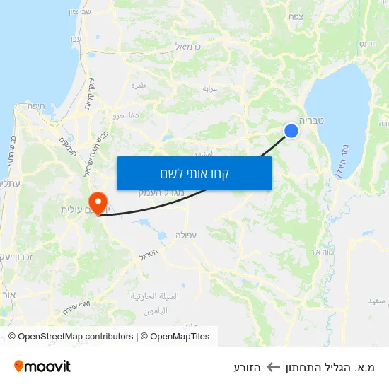 מפת מ.א. הגליל התחתון להזורע