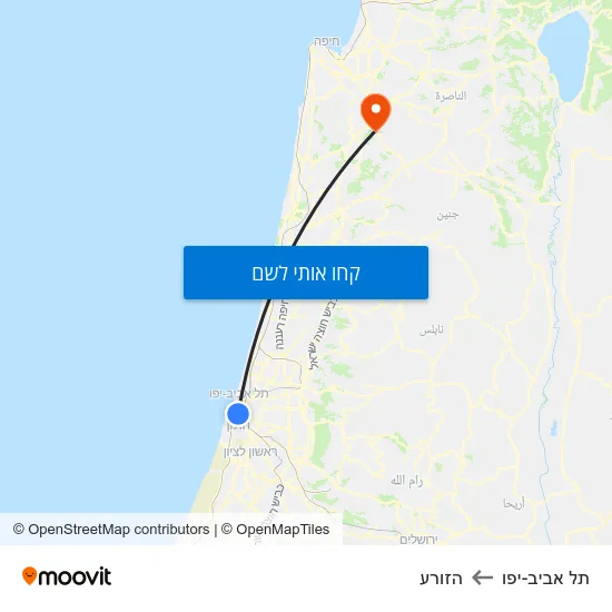 מפת תל אביב-יפו להזורע
