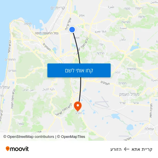 מפת קריית אתא להזורע