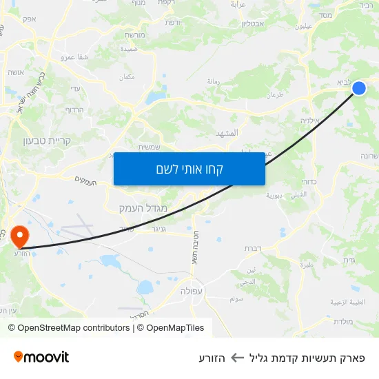 מפת פארק תעשיות קדמת גליל להזורע
