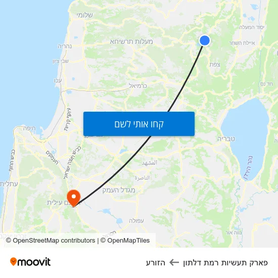 מפת פארק תעשיות רמת דלתון להזורע
