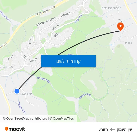 מפת עין העמק להזורע