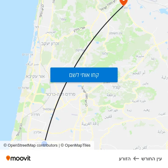 מפת עין החורש להזורע