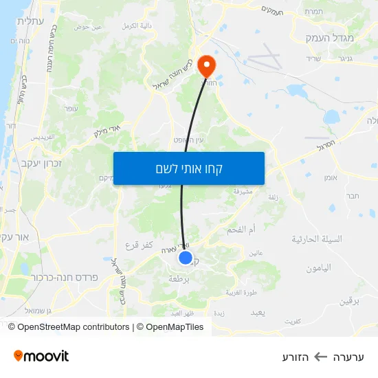 מפת ערערה להזורע