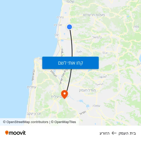 מפת בית העמק להזורע