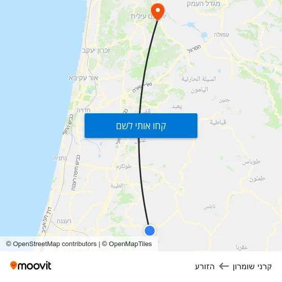 מפת קרני שומרון להזורע