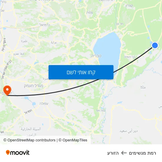 מפת רמת מגשימים להזורע