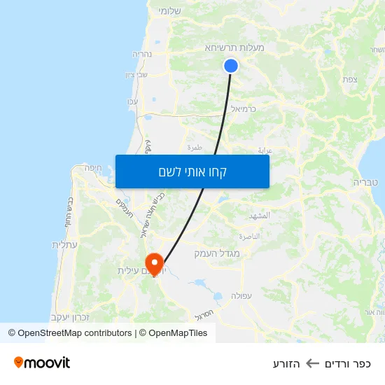 מפת כפר ורדים להזורע