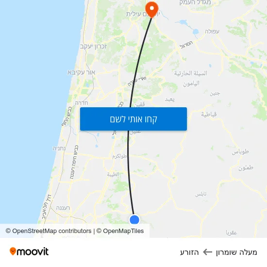 מפת מעלה שומרון להזורע