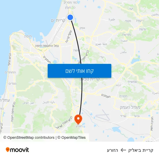 מפת קריית ביאליק להזורע