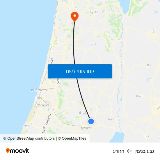 מפת גבע בנימין להזורע