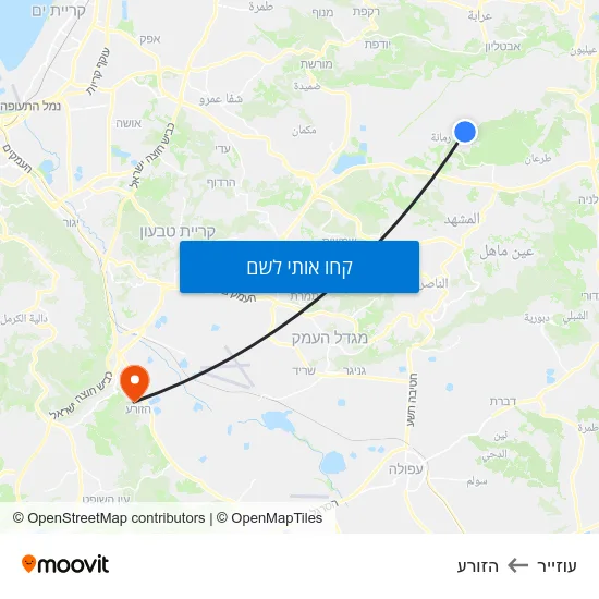 מפת עוזייר להזורע