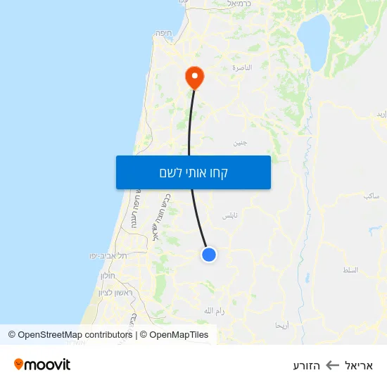 מפת אריאל להזורע
