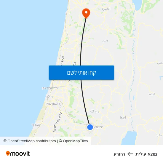 מפת מוצא עילית להזורע