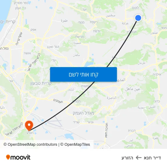 מפת דייר חנא להזורע