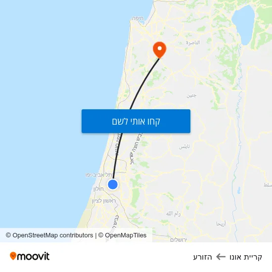 מפת קריית אונו להזורע