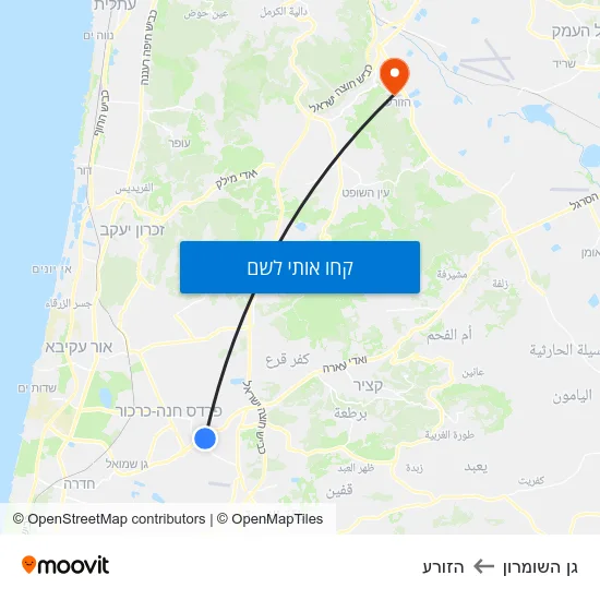 מפת גן השומרון להזורע
