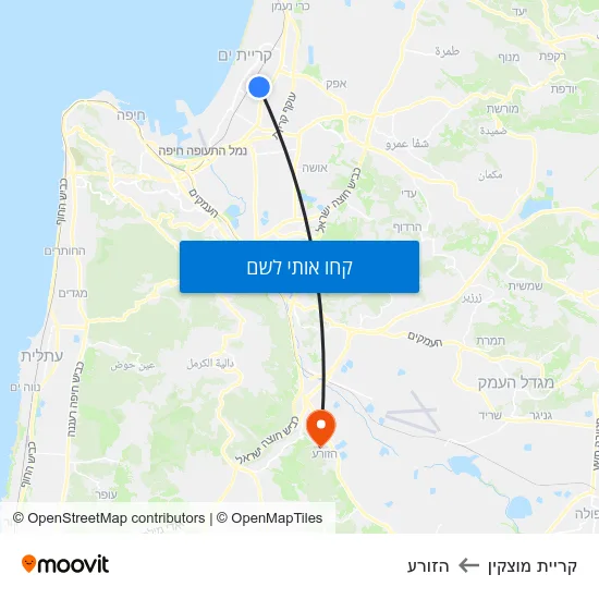 מפת קריית מוצקין להזורע