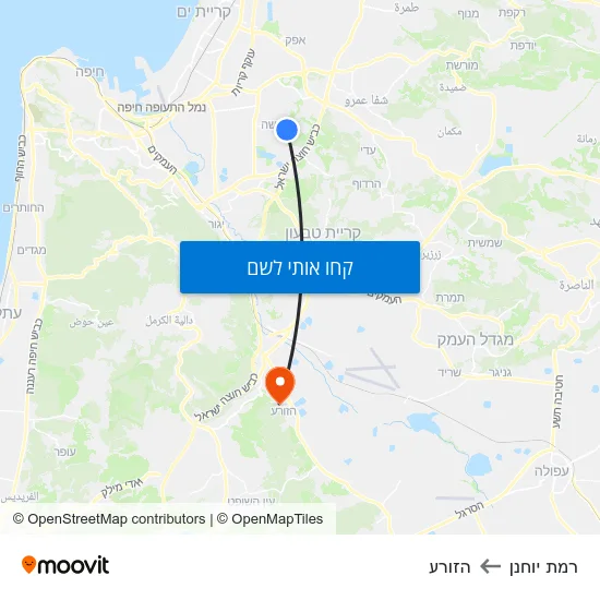 מפת רמת יוחנן להזורע