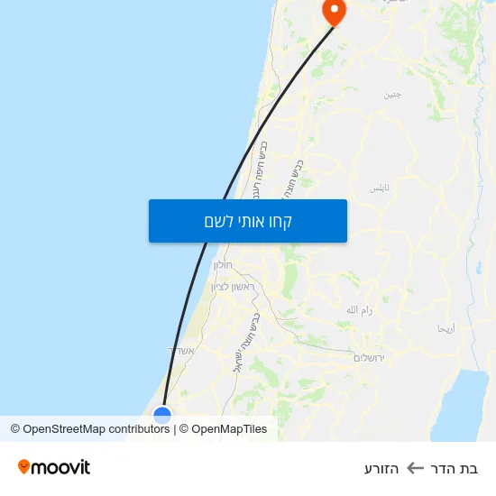 מפת בת הדר להזורע
