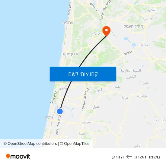 מפת משמר השרון להזורע