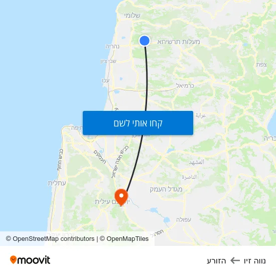 מפת נווה זיו להזורע