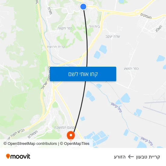 מפת קריית טבעון להזורע